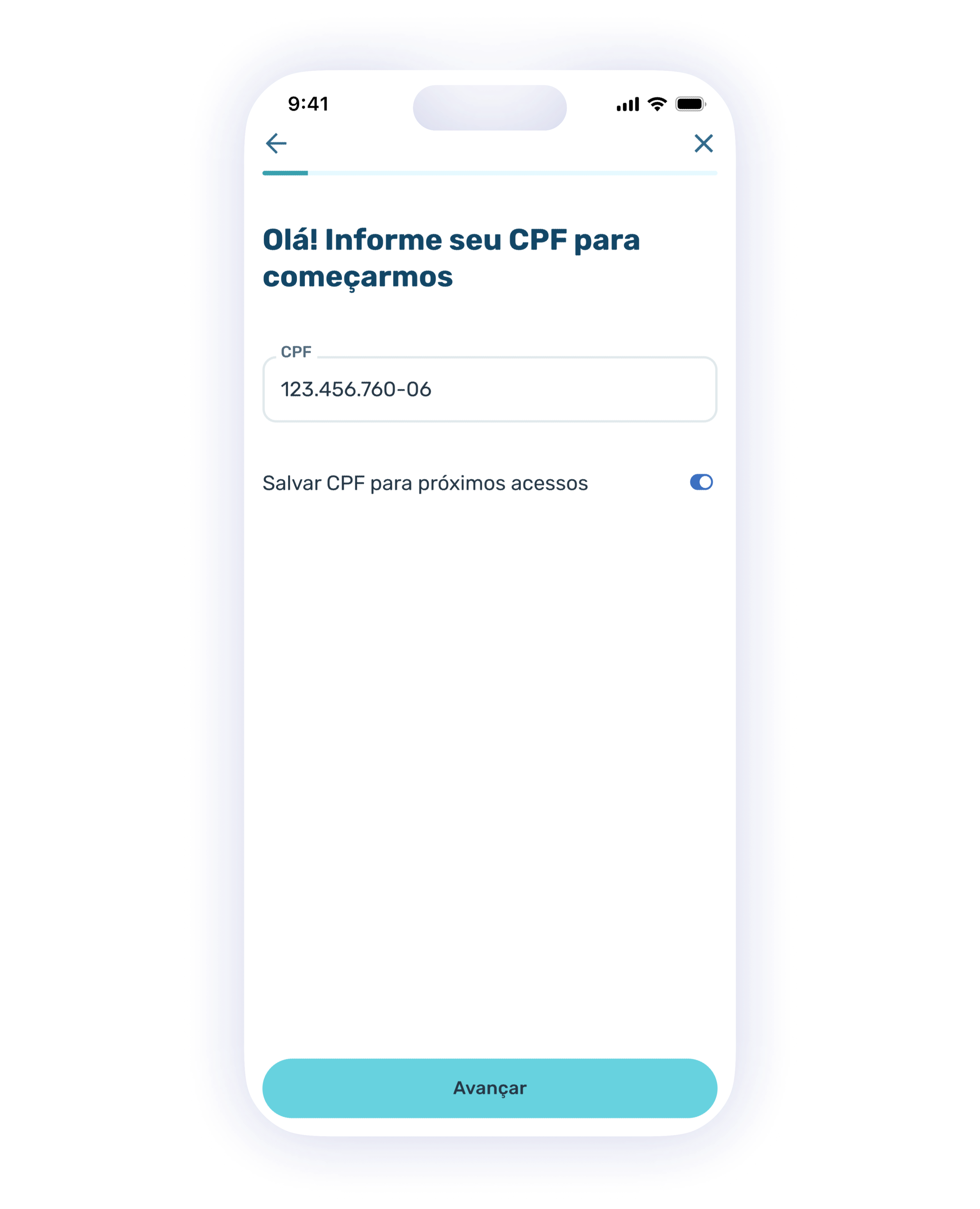 CPF-first login and sign-up flow